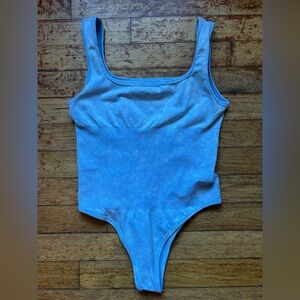 Baby blue tummy control body suit top